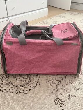 Soft-Sided Pink Pet Carrier Tote - Portable Dog & Cat Travel Bag